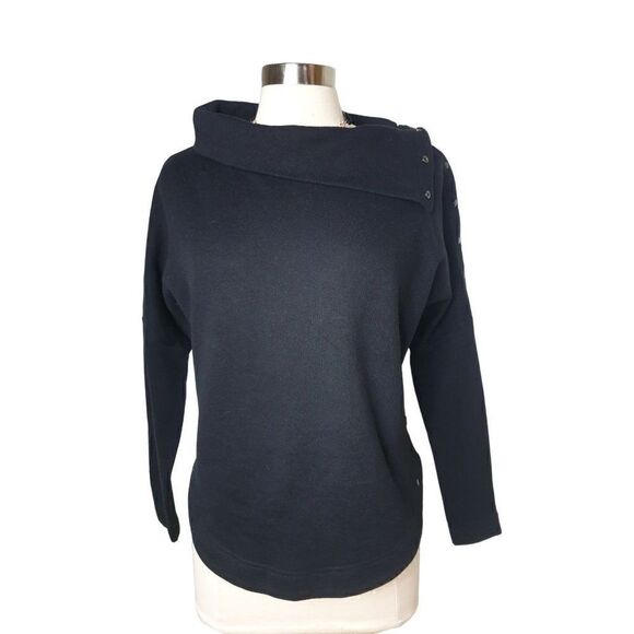 Fabletics Women's Black Peary Snap Sweatshirt Pullover Medium NWT - Picture 3 of 9